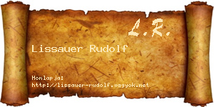 Lissauer Rudolf névjegykártya