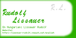rudolf lissauer business card